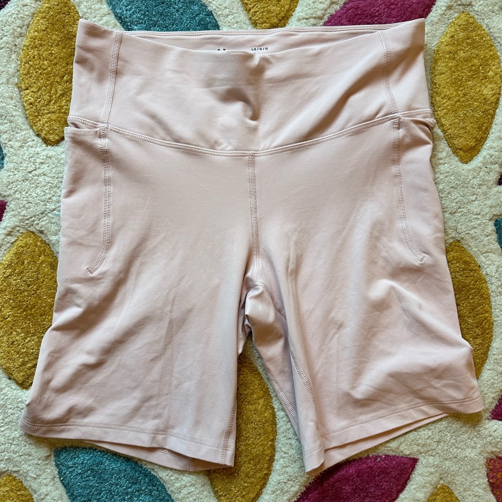 Under Armour Women's Light Pink Fitted Shorts Final Price